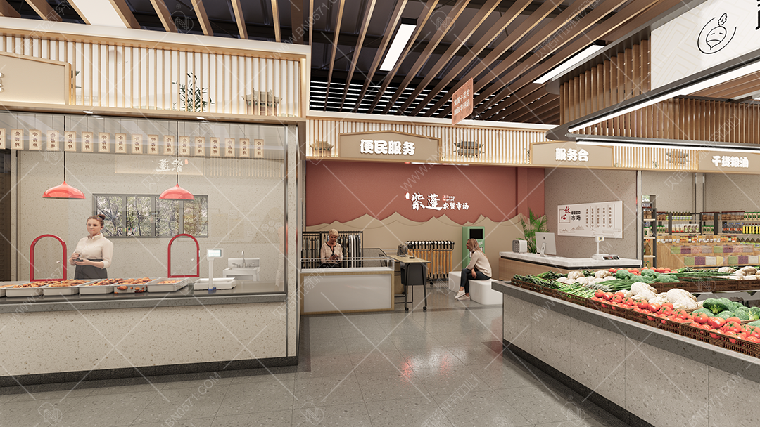 農貿市場設計效果圖案例(1)