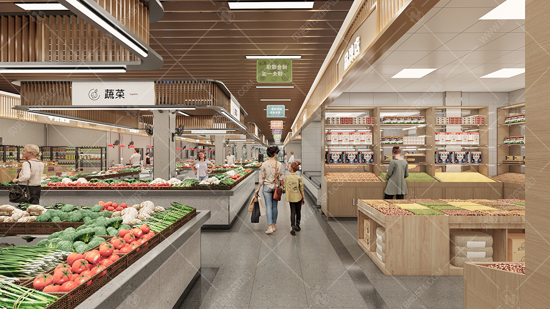 農貿市場設計效果圖案例(10)