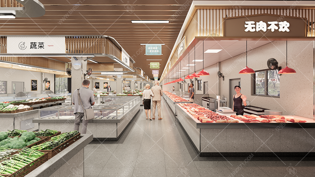 農貿市場設計效果圖案例(6)