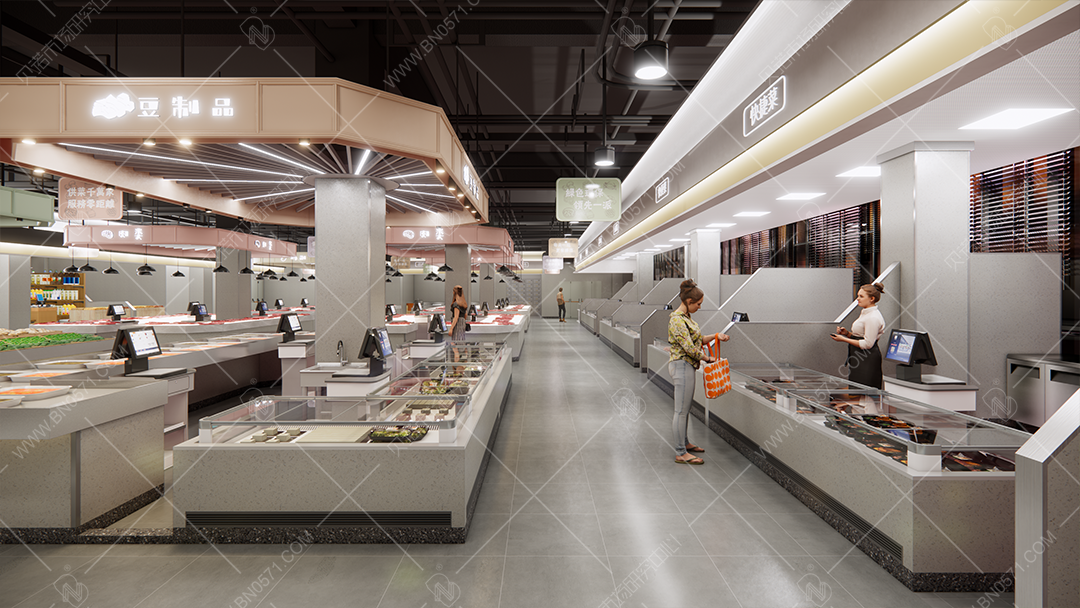農貿市場設計四維室內效果(6)
