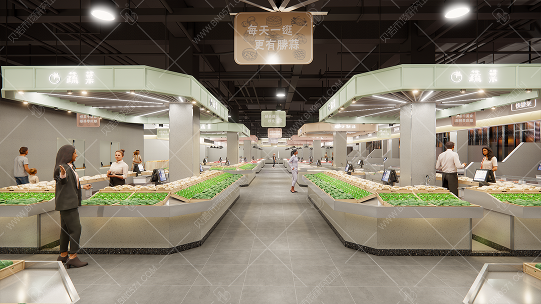 農貿市場設計四維室內效果(7)