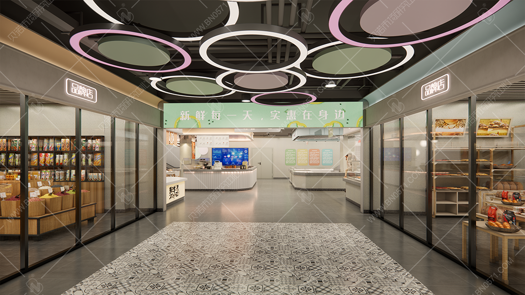 農貿市場設計四維室內效果(1)