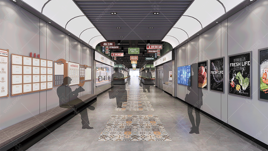 丁壩農(nóng)貿(mào)市場(chǎng)設(shè)計(jì)效果圖(1)