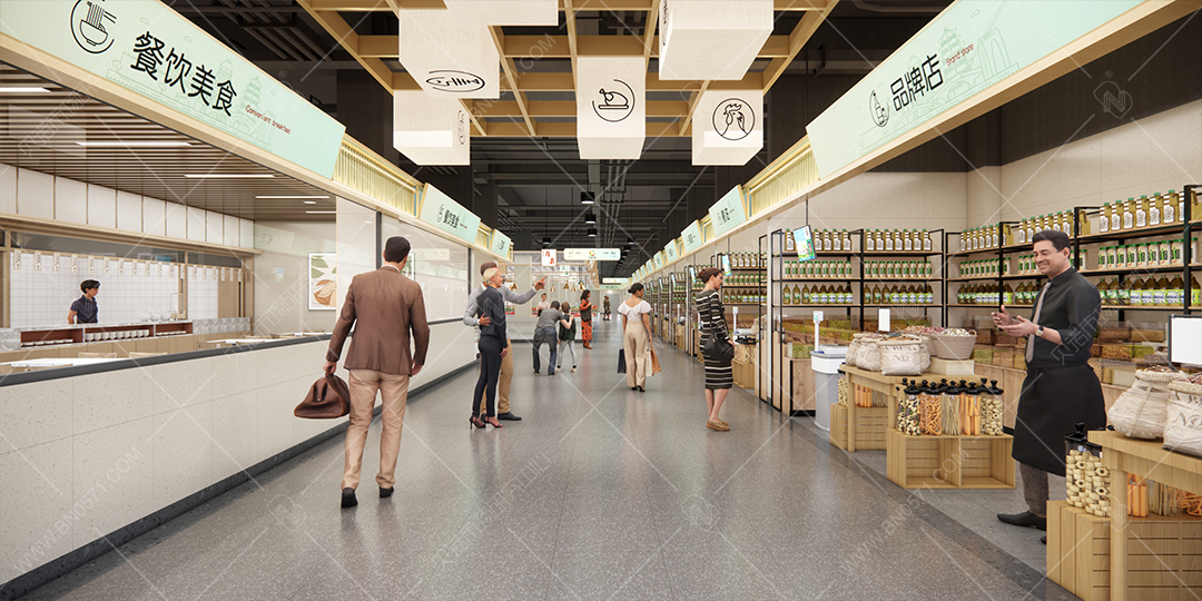 黃橋農貿市場設計案例-室內效果(3)